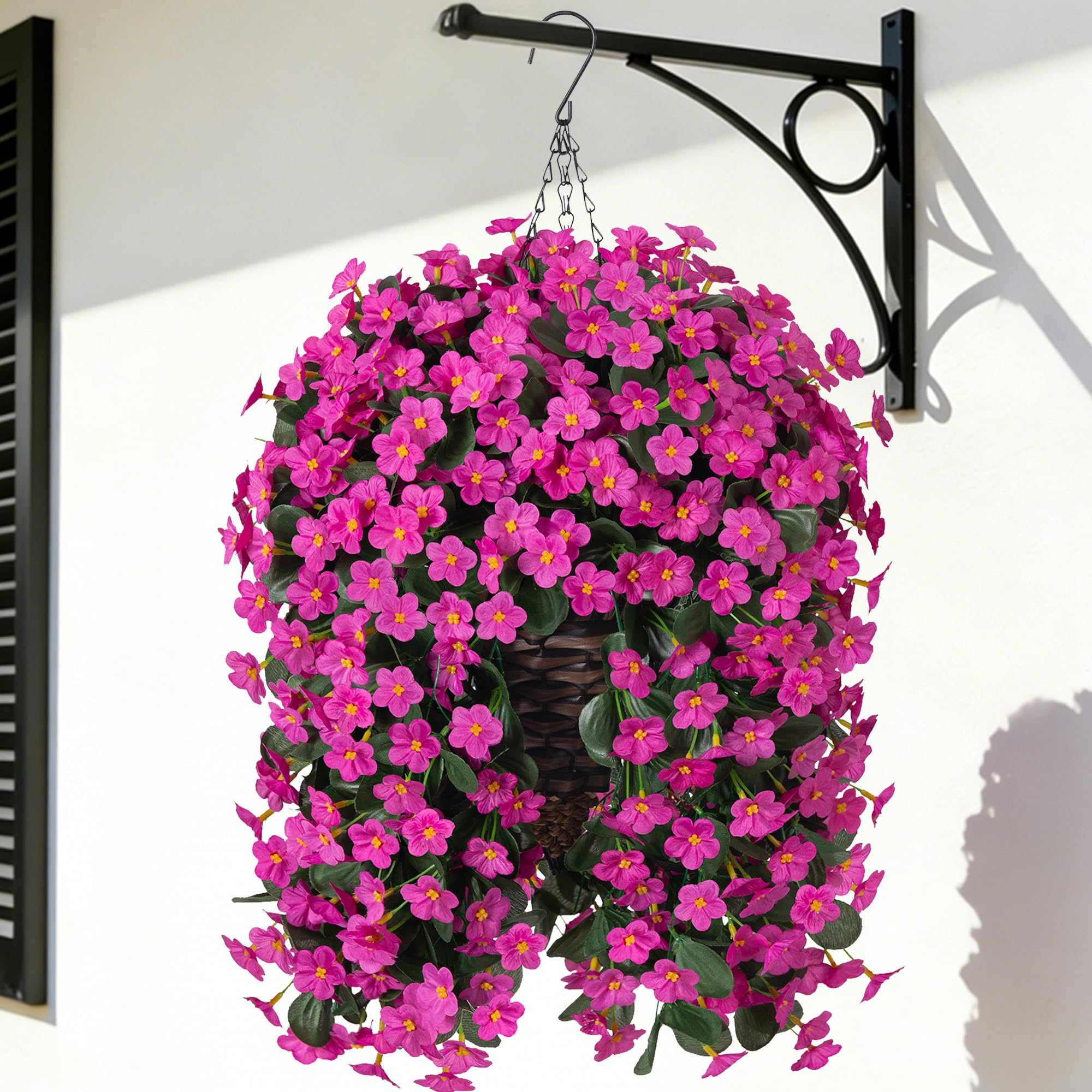 MJFloria Artificial Silk Hanging Flowers Plants Baskets for